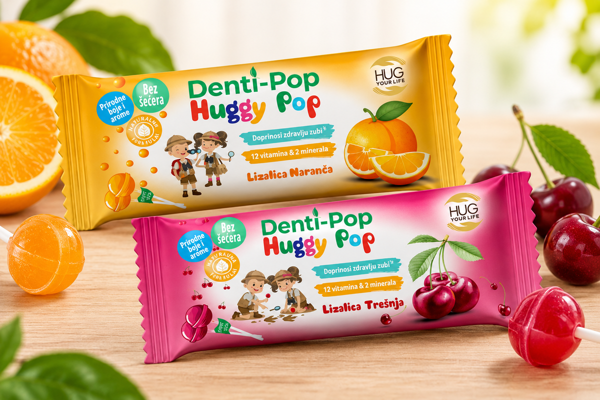 Huggy Pop Multivitamin – multivitaminske lizike za otroke, 10 kosov, Hug your life