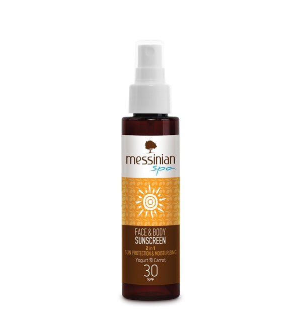 Face and Body Sunscreen 30 Spf Yogurt Carrot, krema za zaščito pred soncem - 100 ml, Messinian Spa
