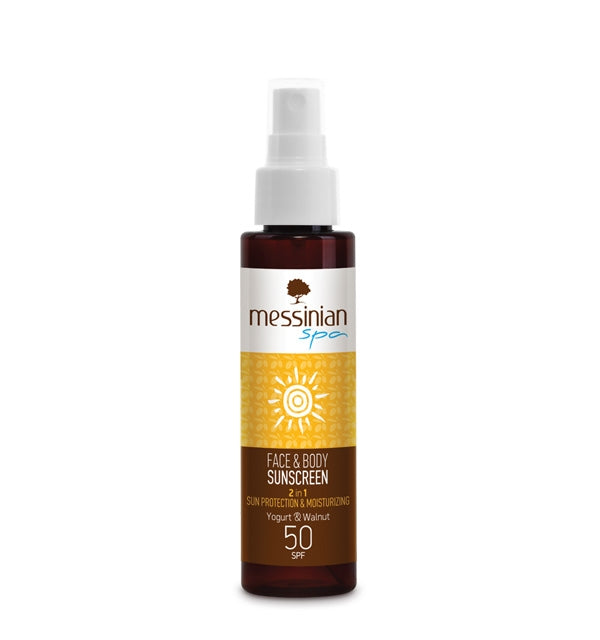 SUNSCREEN Yogurt & Walnut SPF 50, krema za zaščito pred soncem - 100 ml, Messinian Spa